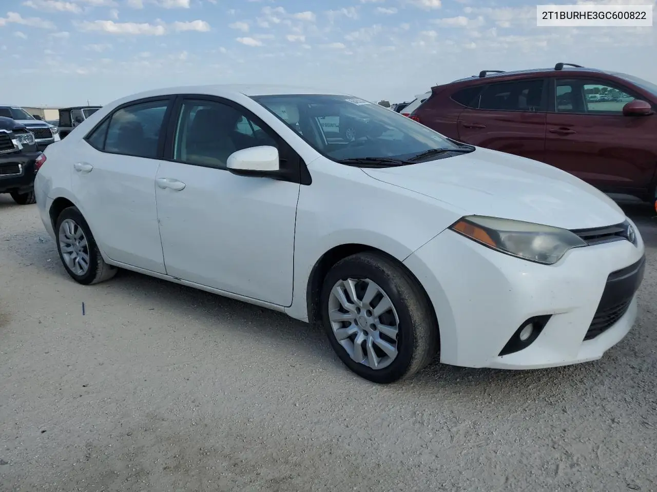 2T1BURHE3GC600822 2016 Toyota Corolla L