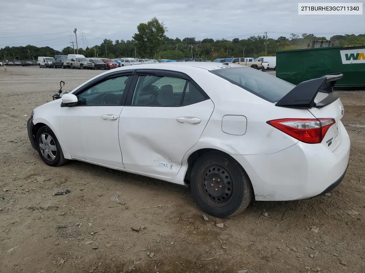 2016 Toyota Corolla L VIN: 2T1BURHE3GC711340 Lot: 70654654