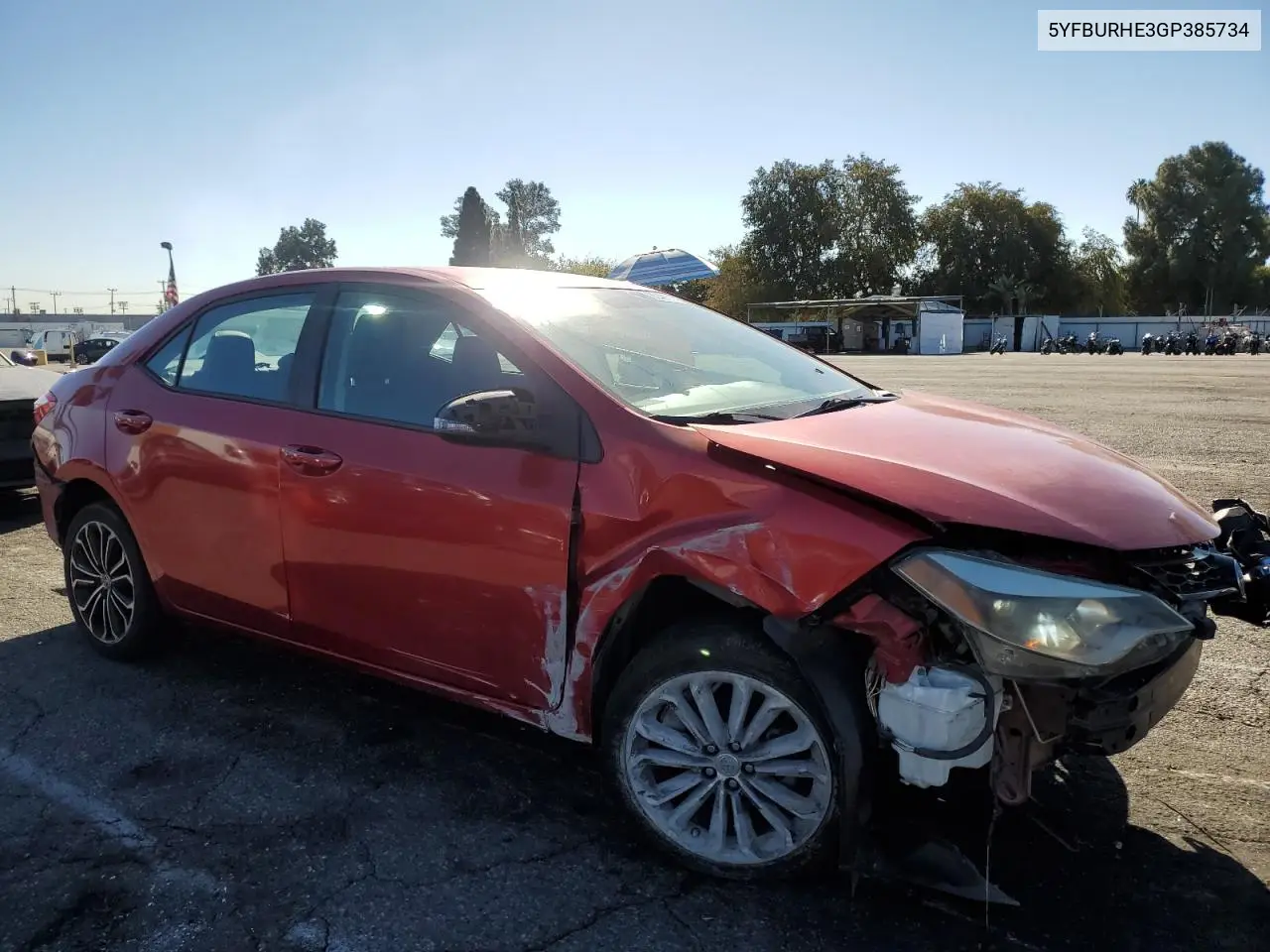 5YFBURHE3GP385734 2016 Toyota Corolla L