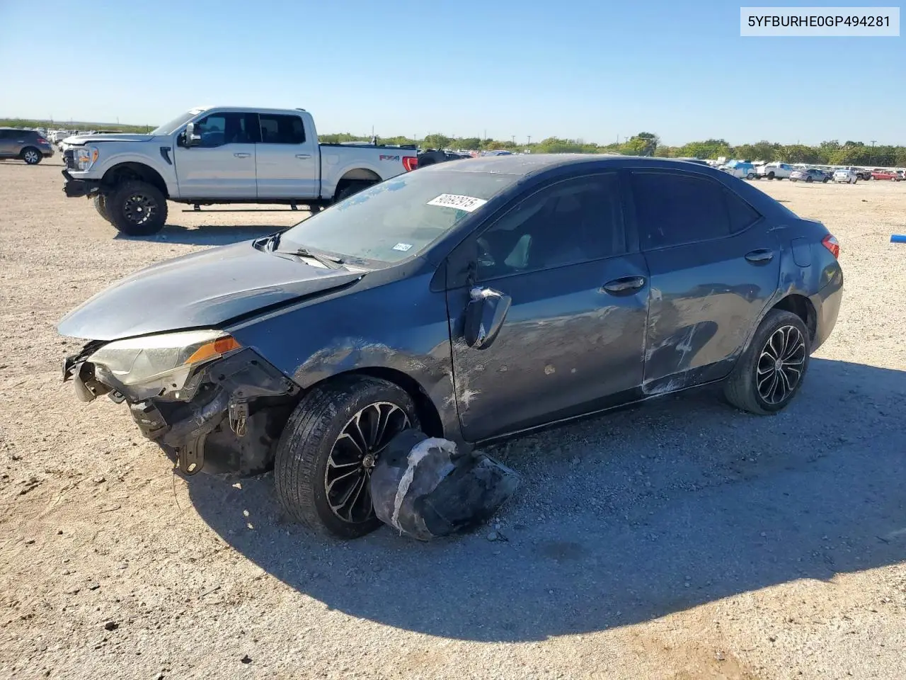 5YFBURHE0GP494281 2016 Toyota Corolla L