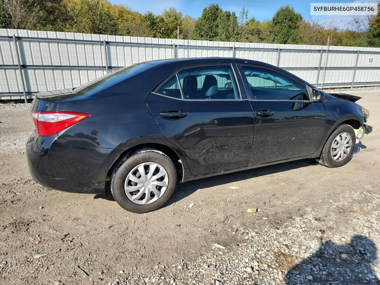 5YFBURHE6GP458756 2016 Toyota Corolla L
