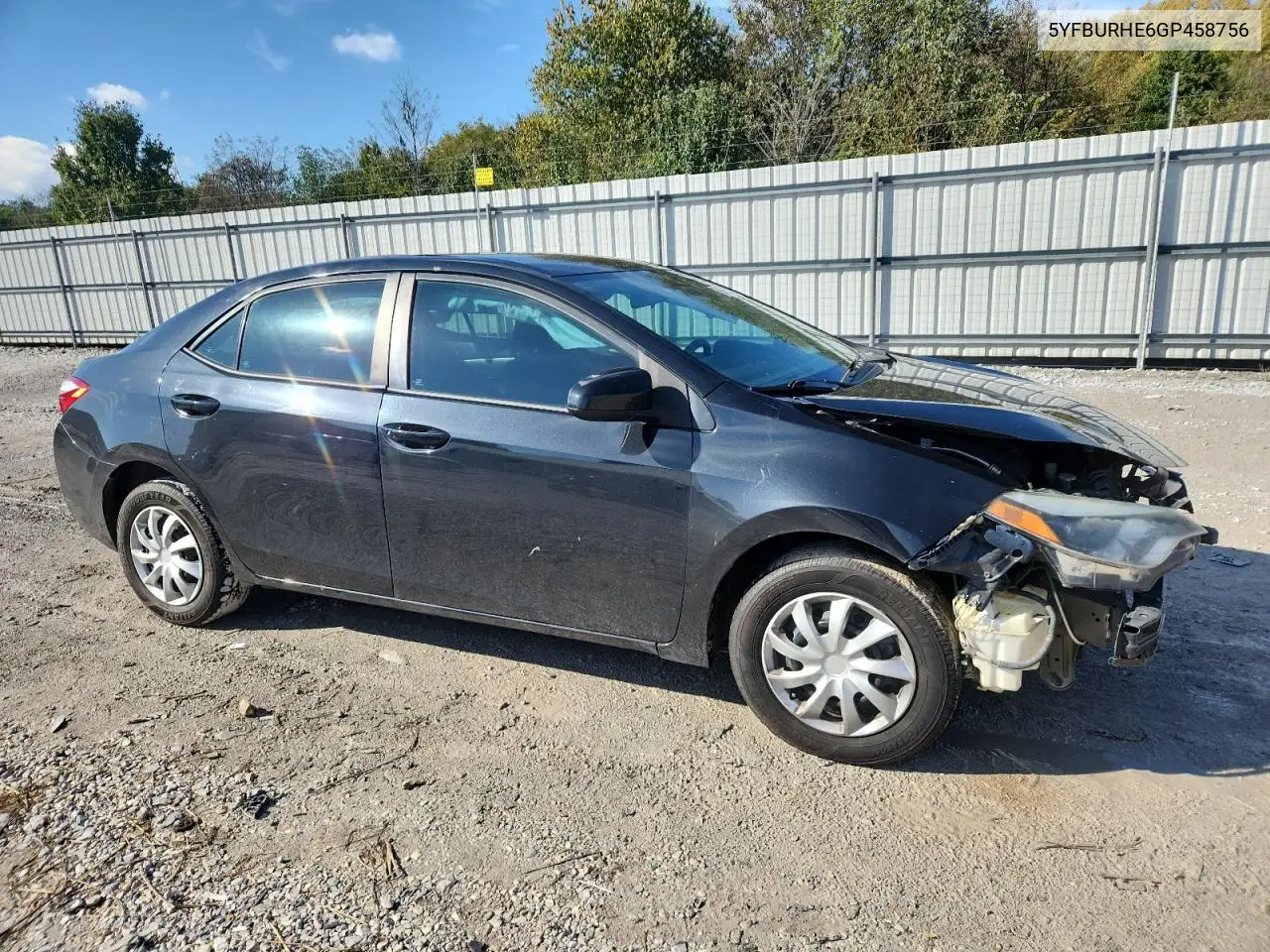 5YFBURHE6GP458756 2016 Toyota Corolla L