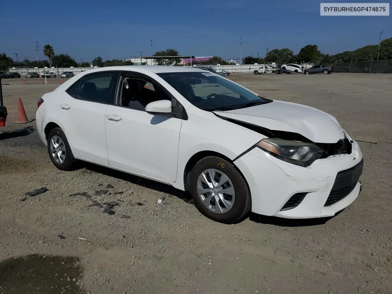 5YFBURHE6GP474875 2016 Toyota Corolla L