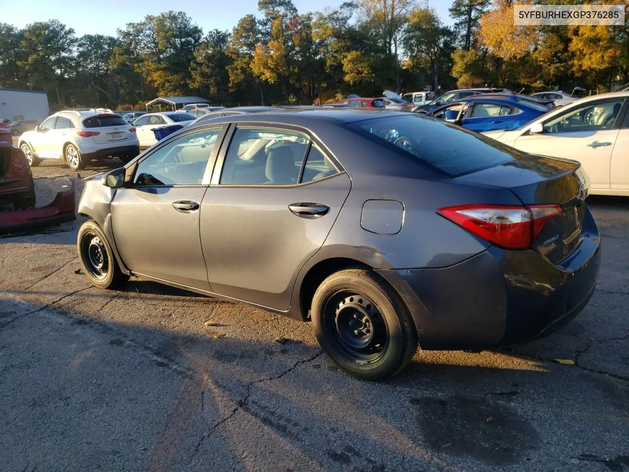 5YFBURHEXGP376285 2016 Toyota Corolla L