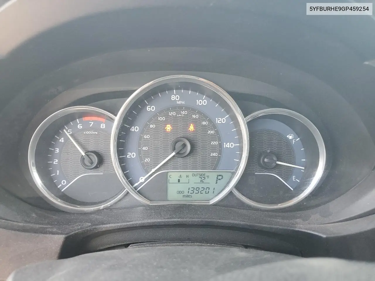 5YFBURHE9GP459254 2016 Toyota Corolla L