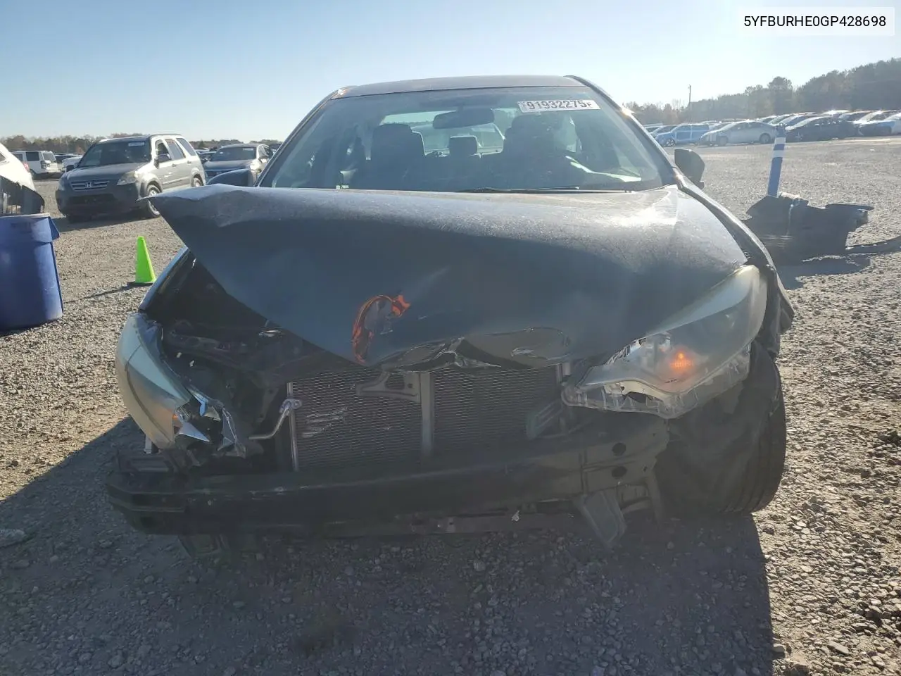 5YFBURHE0GP428698 2016 Toyota Corolla L