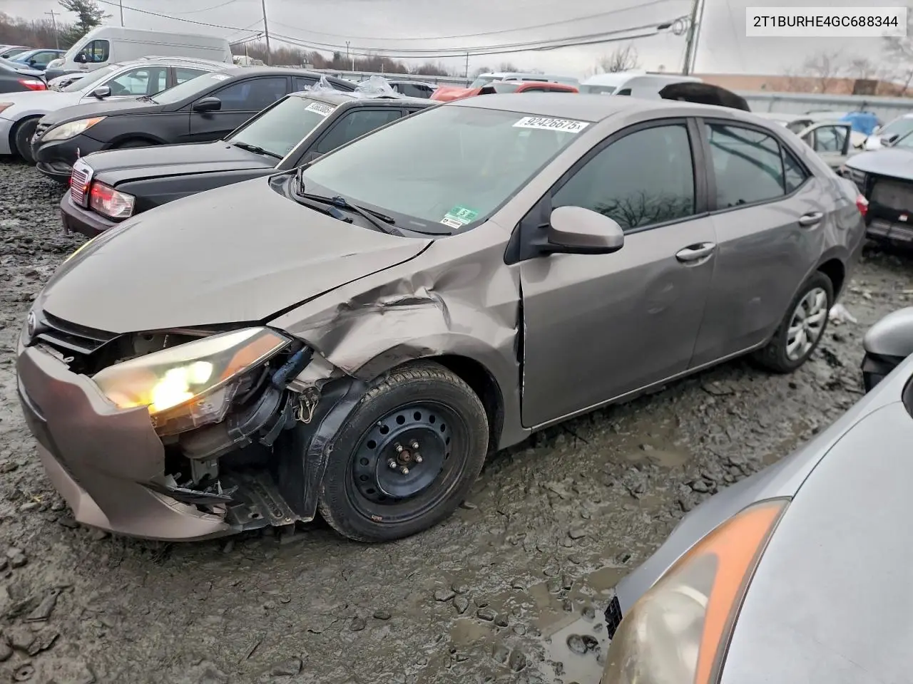 2T1BURHE4GC688344 2016 Toyota Corolla L
