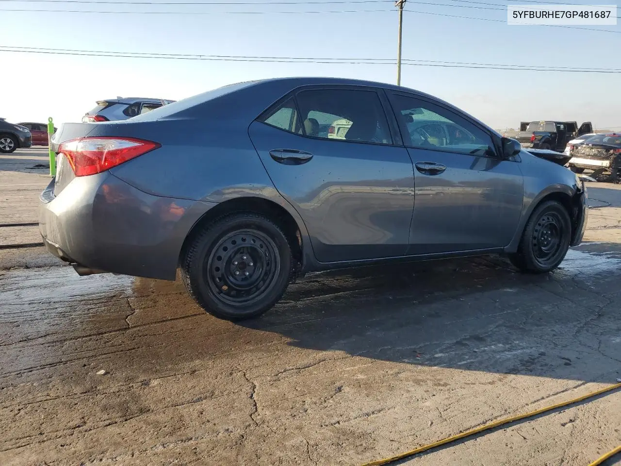 5YFBURHE7GP481687 2016 Toyota Corolla L