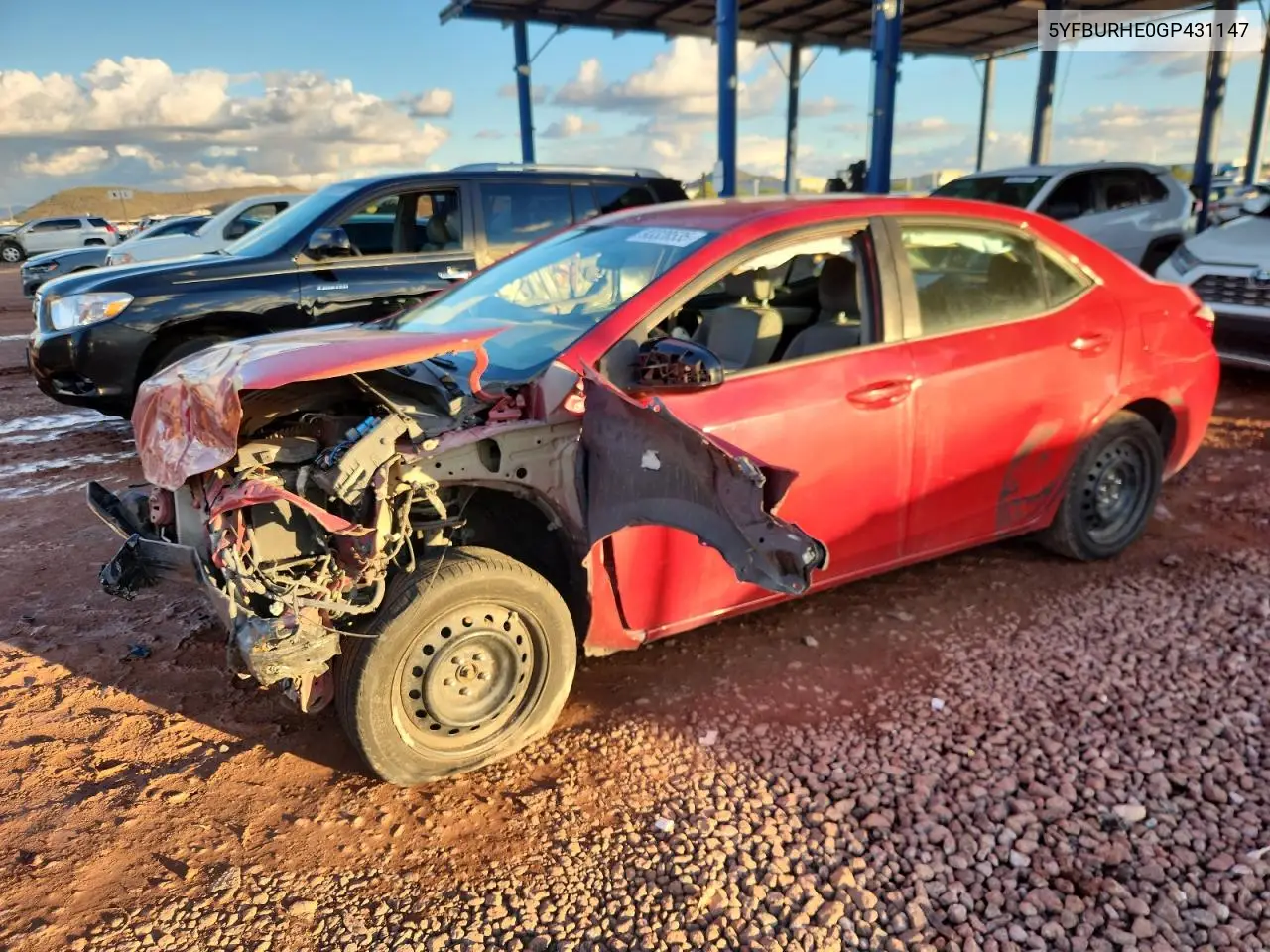5YFBURHE0GP431147 2016 Toyota Corolla L