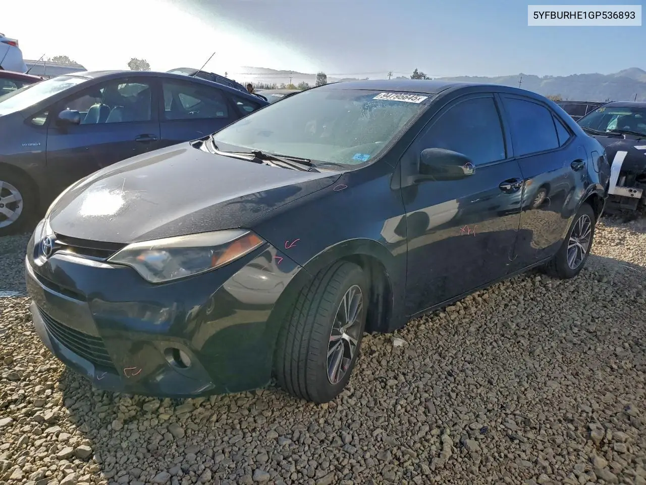 5YFBURHE1GP536893 2016 Toyota Corolla L