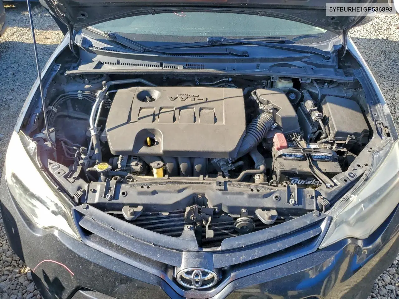 5YFBURHE1GP536893 2016 Toyota Corolla L