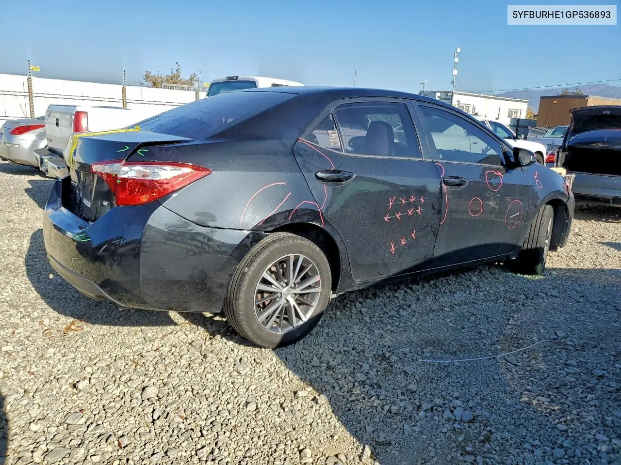 5YFBURHE1GP536893 2016 Toyota Corolla L