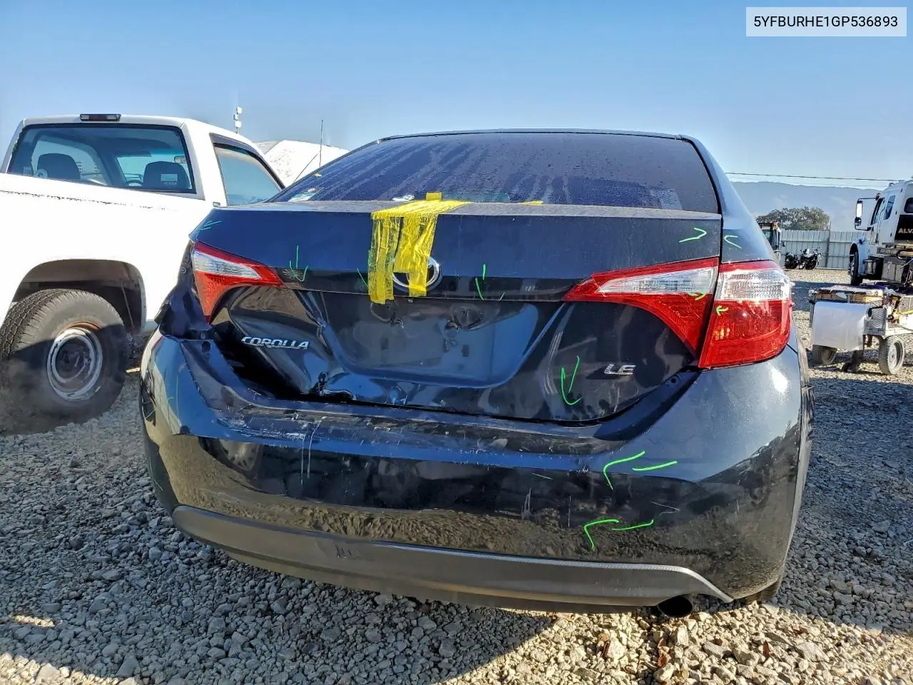 5YFBURHE1GP536893 2016 Toyota Corolla L