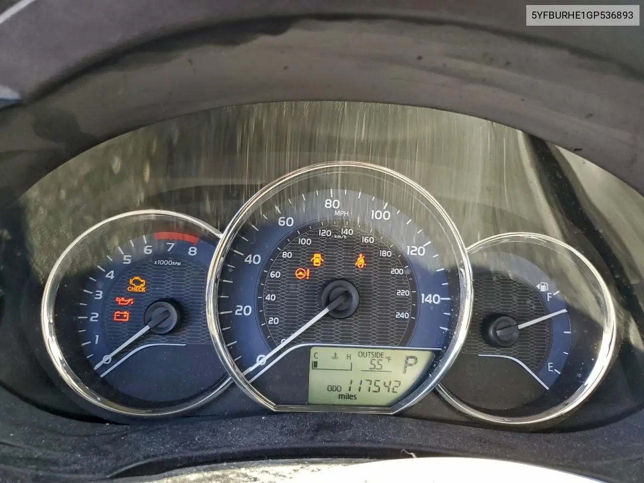 5YFBURHE1GP536893 2016 Toyota Corolla L