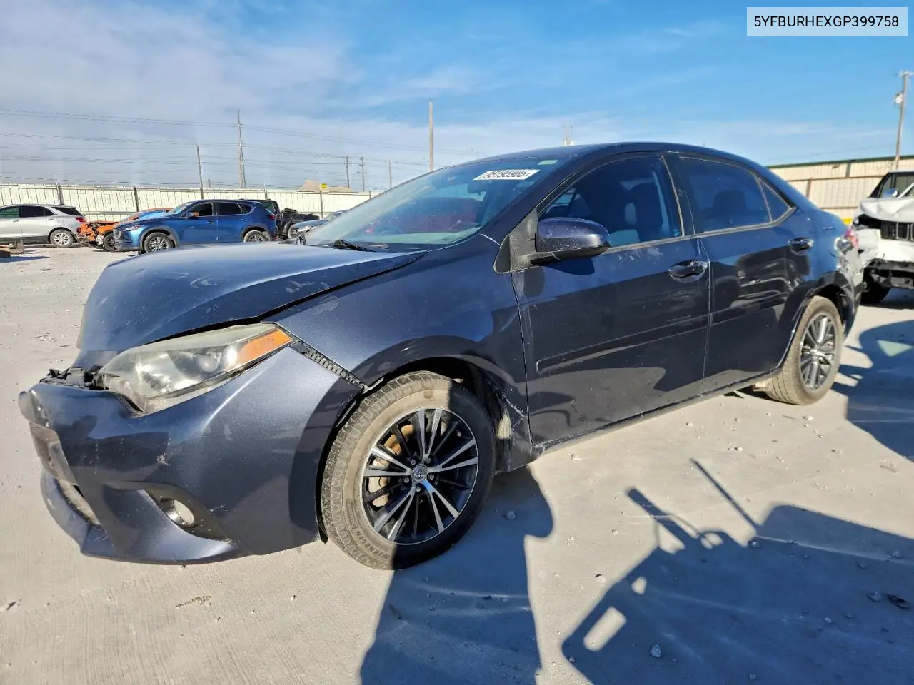 5YFBURHEXGP399758 2016 Toyota Corolla L
