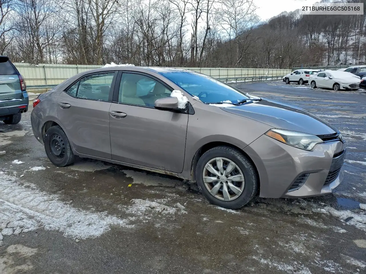 2T1BURHE6GC505168 2016 Toyota Corolla L