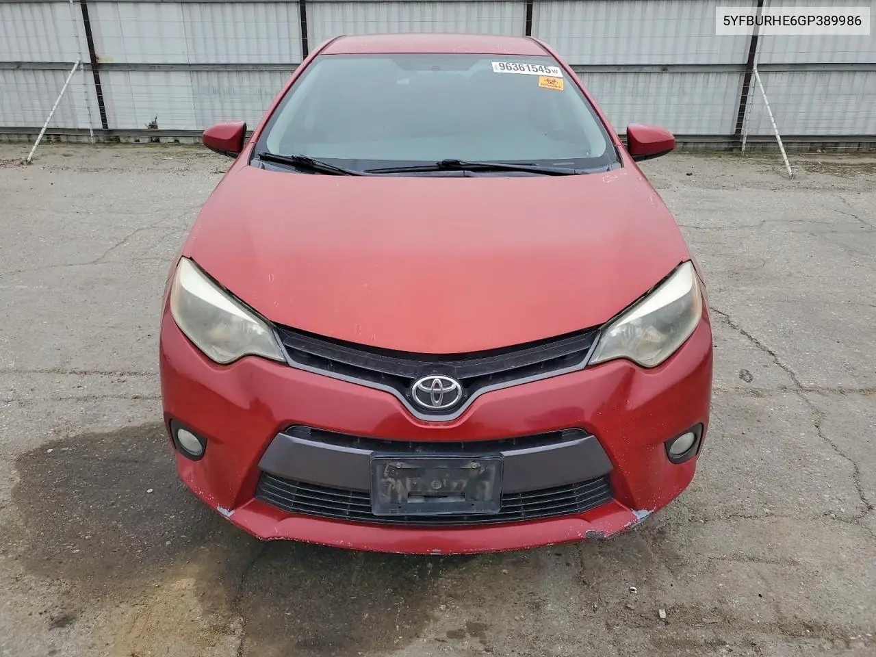 5YFBURHE6GP389986 2016 Toyota Corolla L
