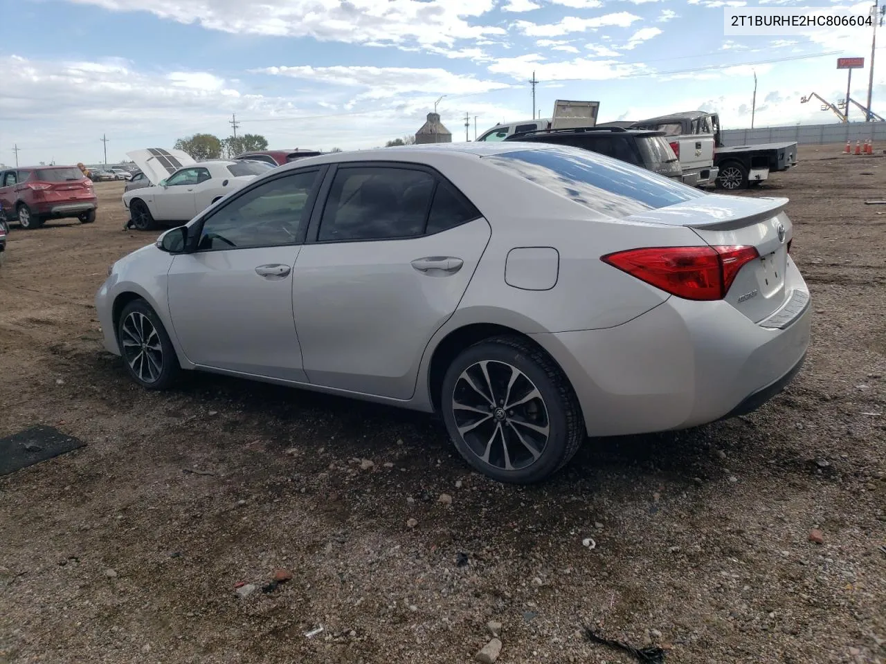 2017 Toyota Corolla L VIN: 2T1BURHE2HC806604 Lot: 72842724