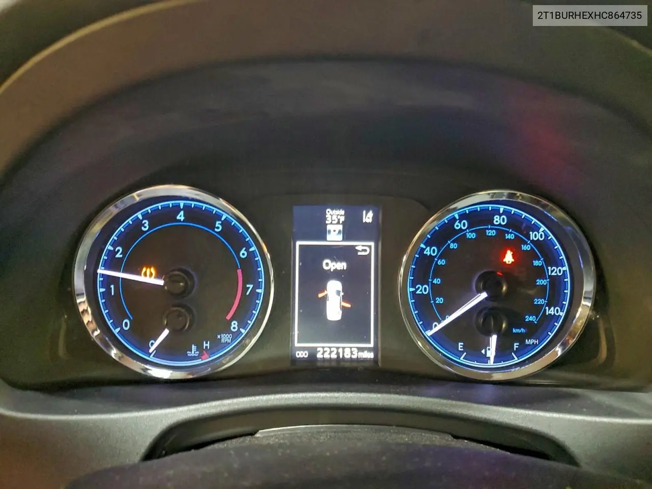 2T1BURHEXHC864735 2017 Toyota Corolla L