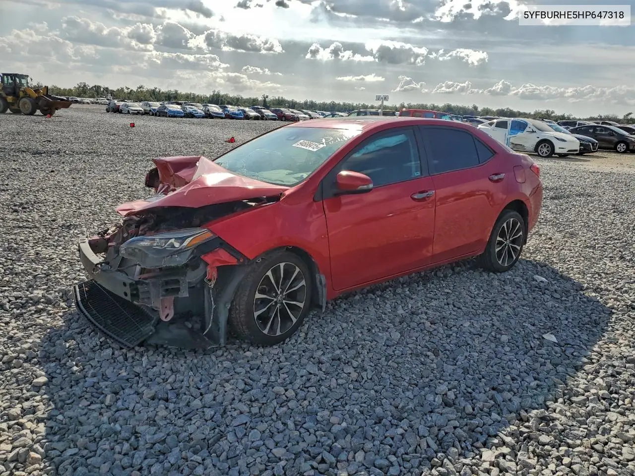 5YFBURHE5HP647318 2017 Toyota Corolla L