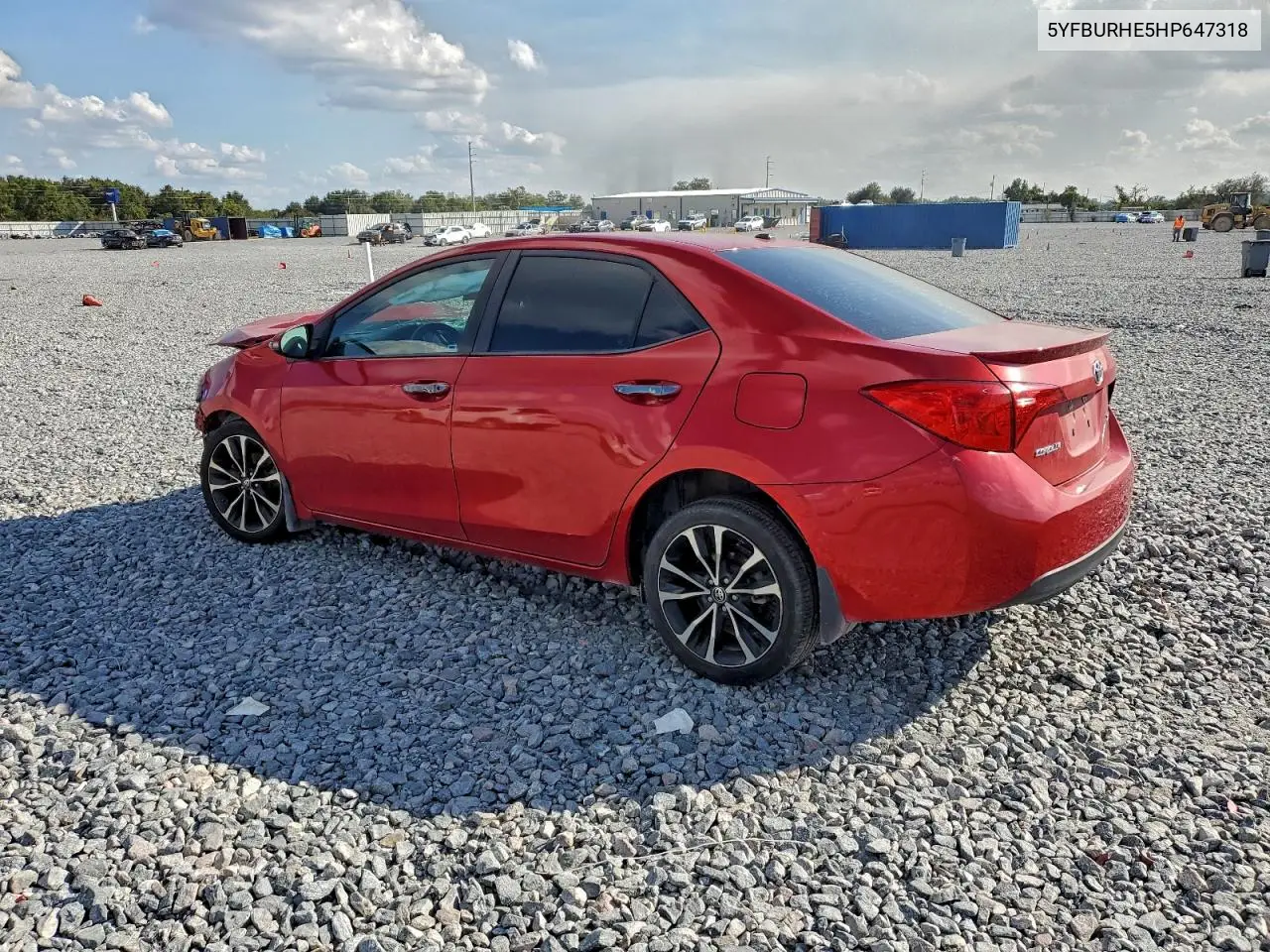 5YFBURHE5HP647318 2017 Toyota Corolla L