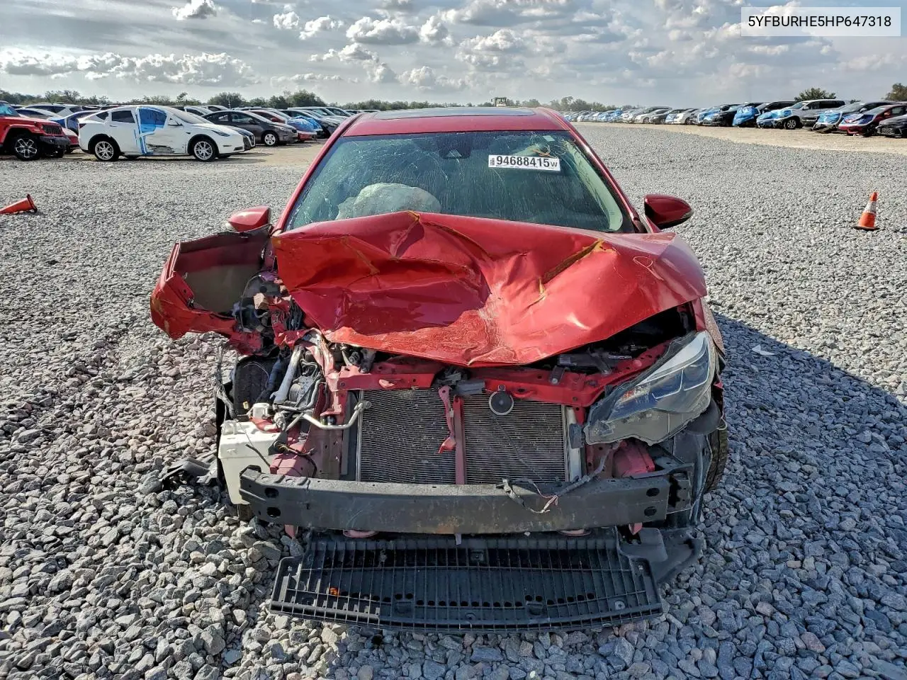 5YFBURHE5HP647318 2017 Toyota Corolla L