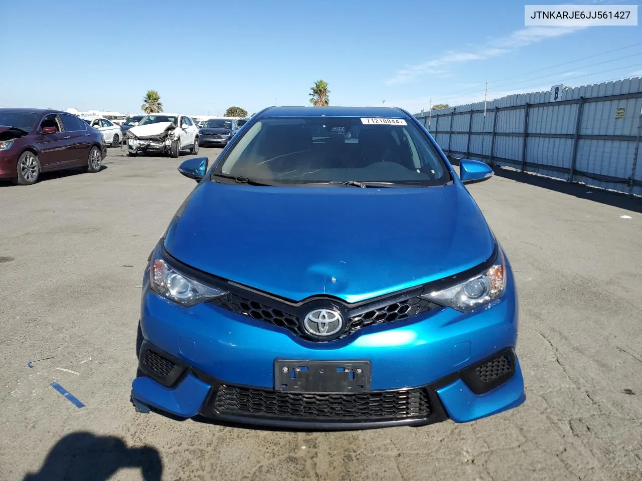 2018 Toyota Corolla Im VIN: JTNKARJE6JJ561427 Lot: 71218844