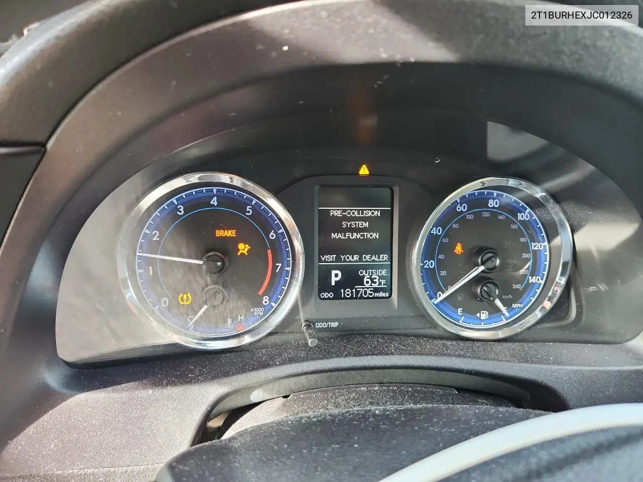 2T1BURHEXJC012326 2018 Toyota Corolla L