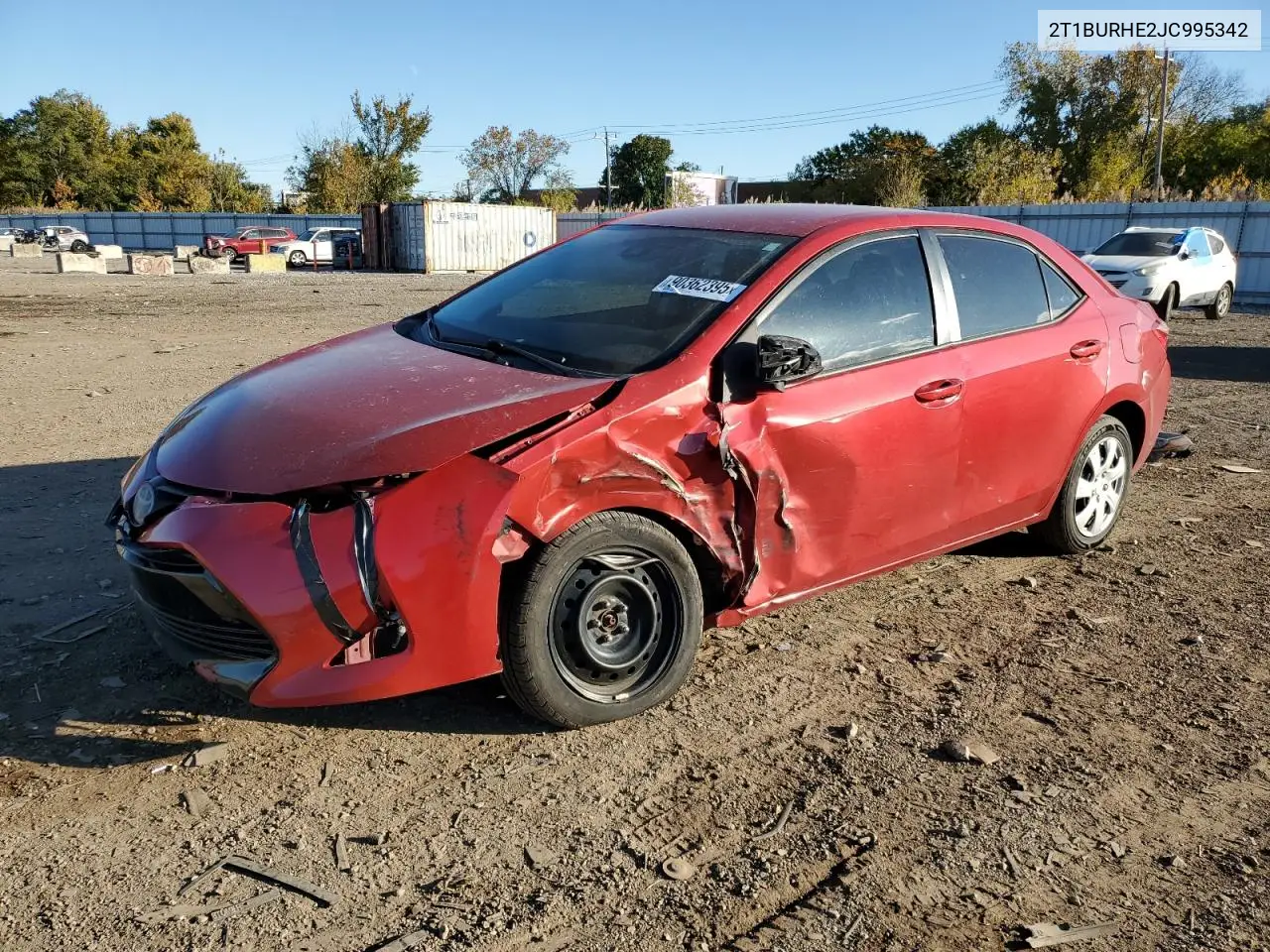 2T1BURHE2JC995342 2018 Toyota Corolla L