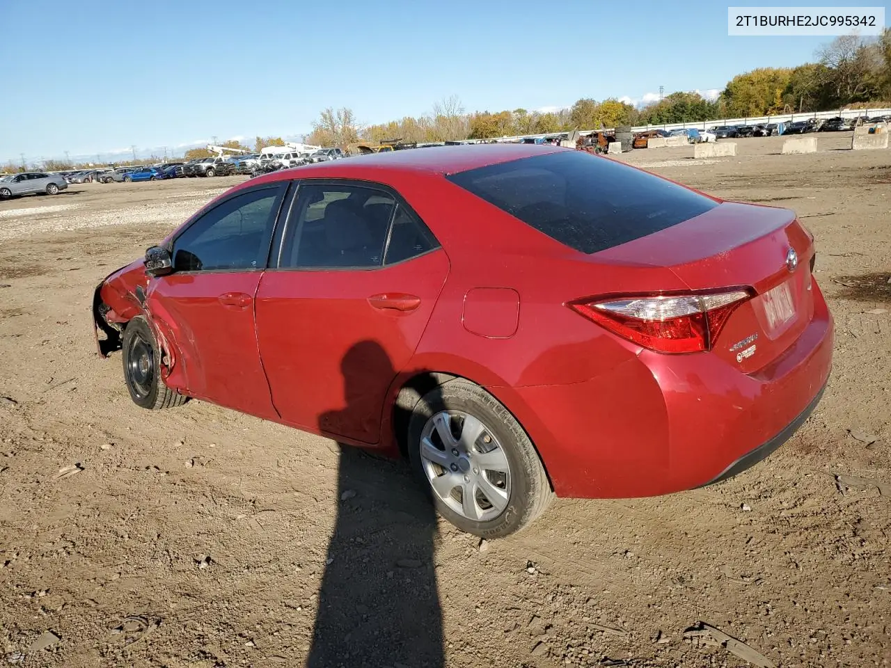2T1BURHE2JC995342 2018 Toyota Corolla L