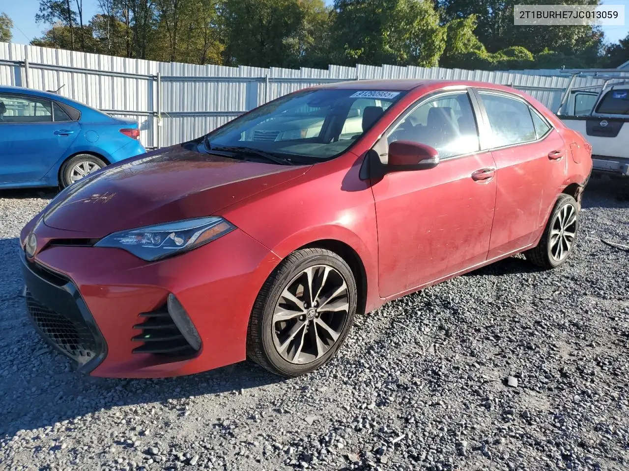 2T1BURHE7JC013059 2018 Toyota Corolla L
