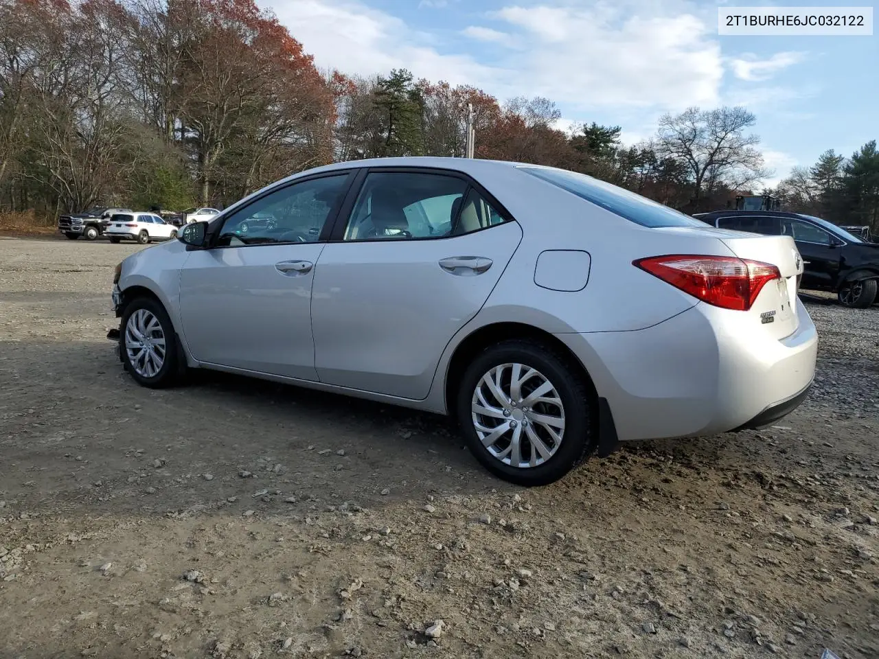 2T1BURHE6JC032122 2018 Toyota Corolla L