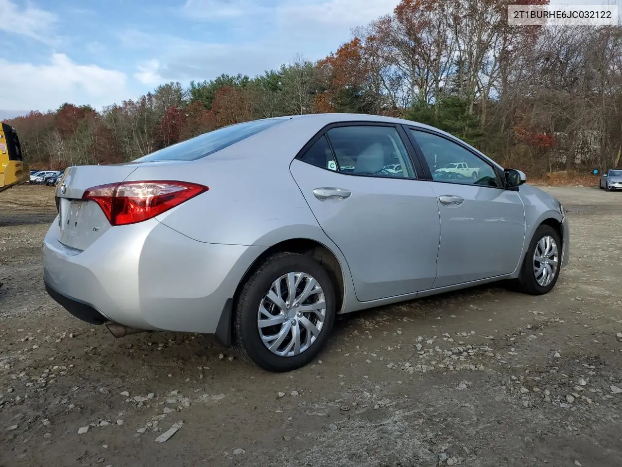 2T1BURHE6JC032122 2018 Toyota Corolla L