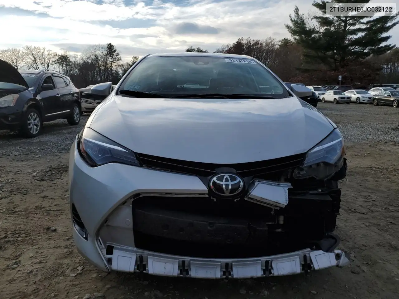 2T1BURHE6JC032122 2018 Toyota Corolla L