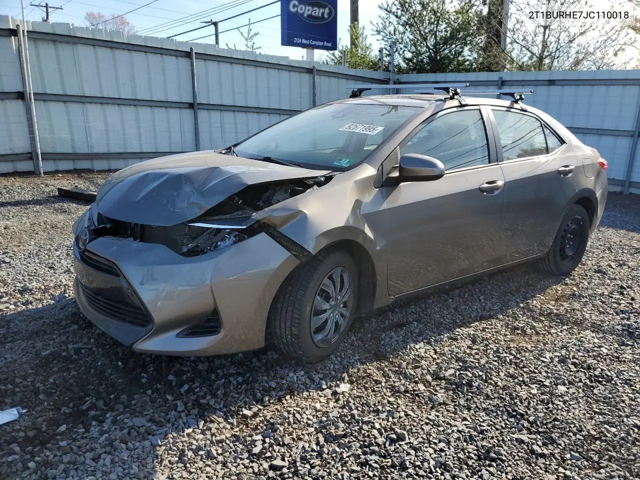 2T1BURHE7JC110018 2018 Toyota Corolla L