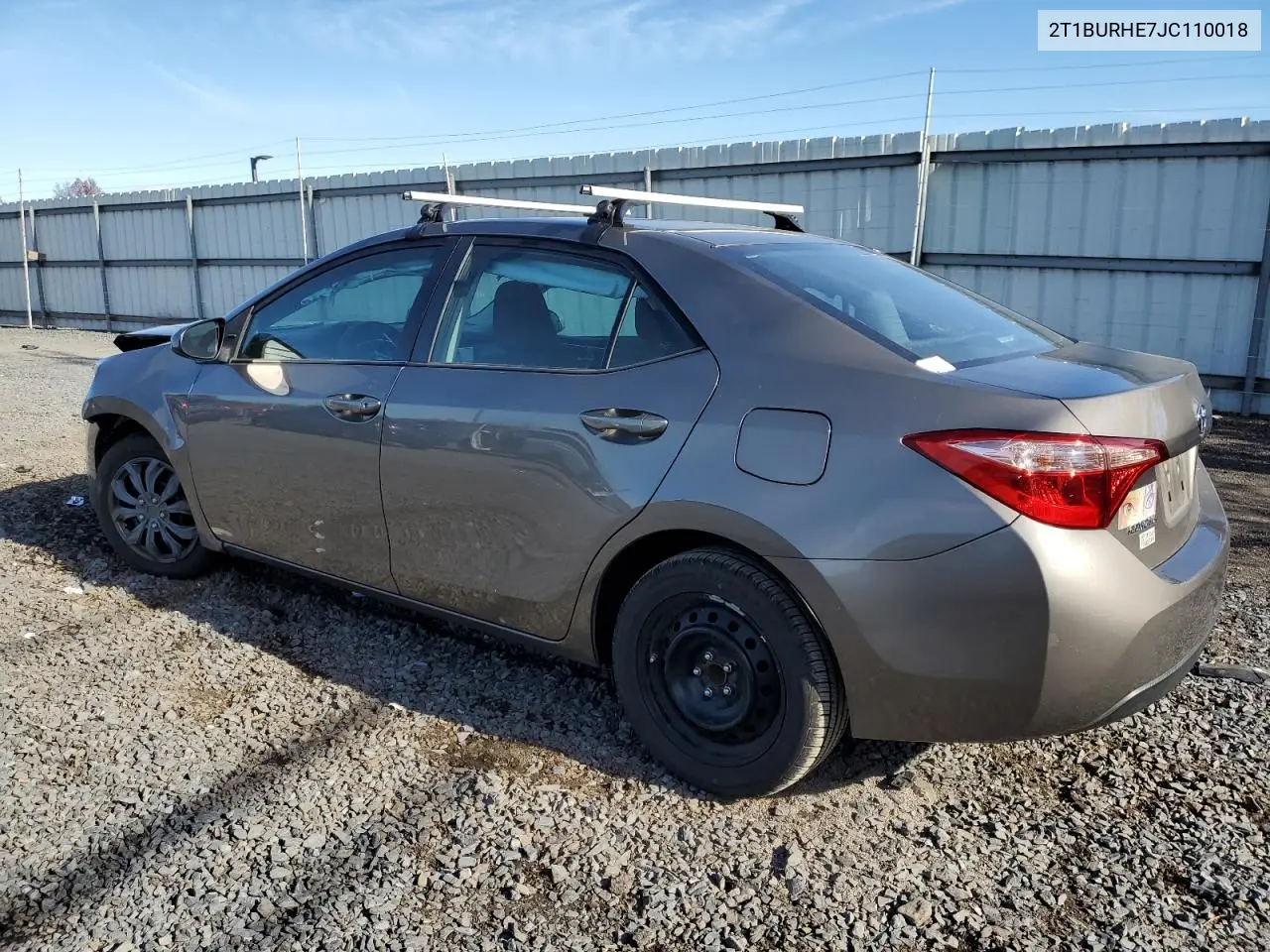 2T1BURHE7JC110018 2018 Toyota Corolla L
