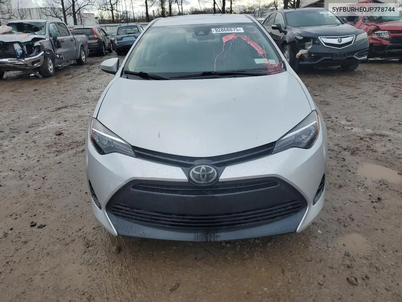 5YFBURHE0JP778744 2018 Toyota Corolla L