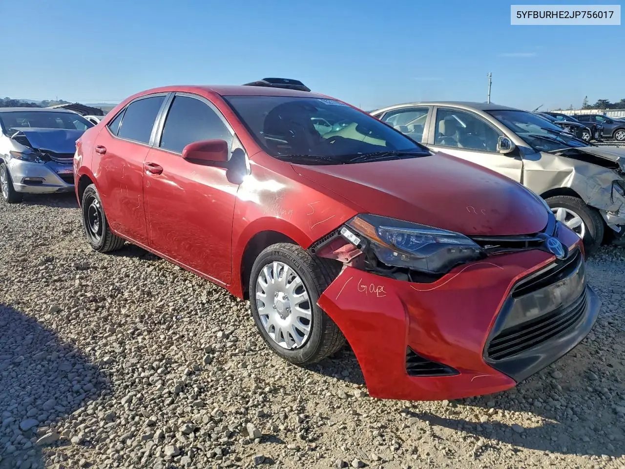 5YFBURHE2JP756017 2018 Toyota Corolla L