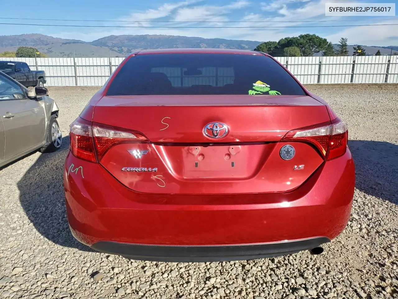 5YFBURHE2JP756017 2018 Toyota Corolla L