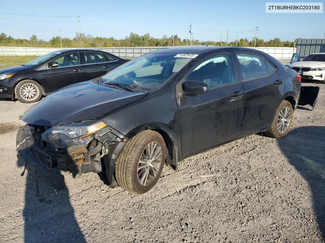 2T1BURHE8KC203180 2019 Toyota Corolla L