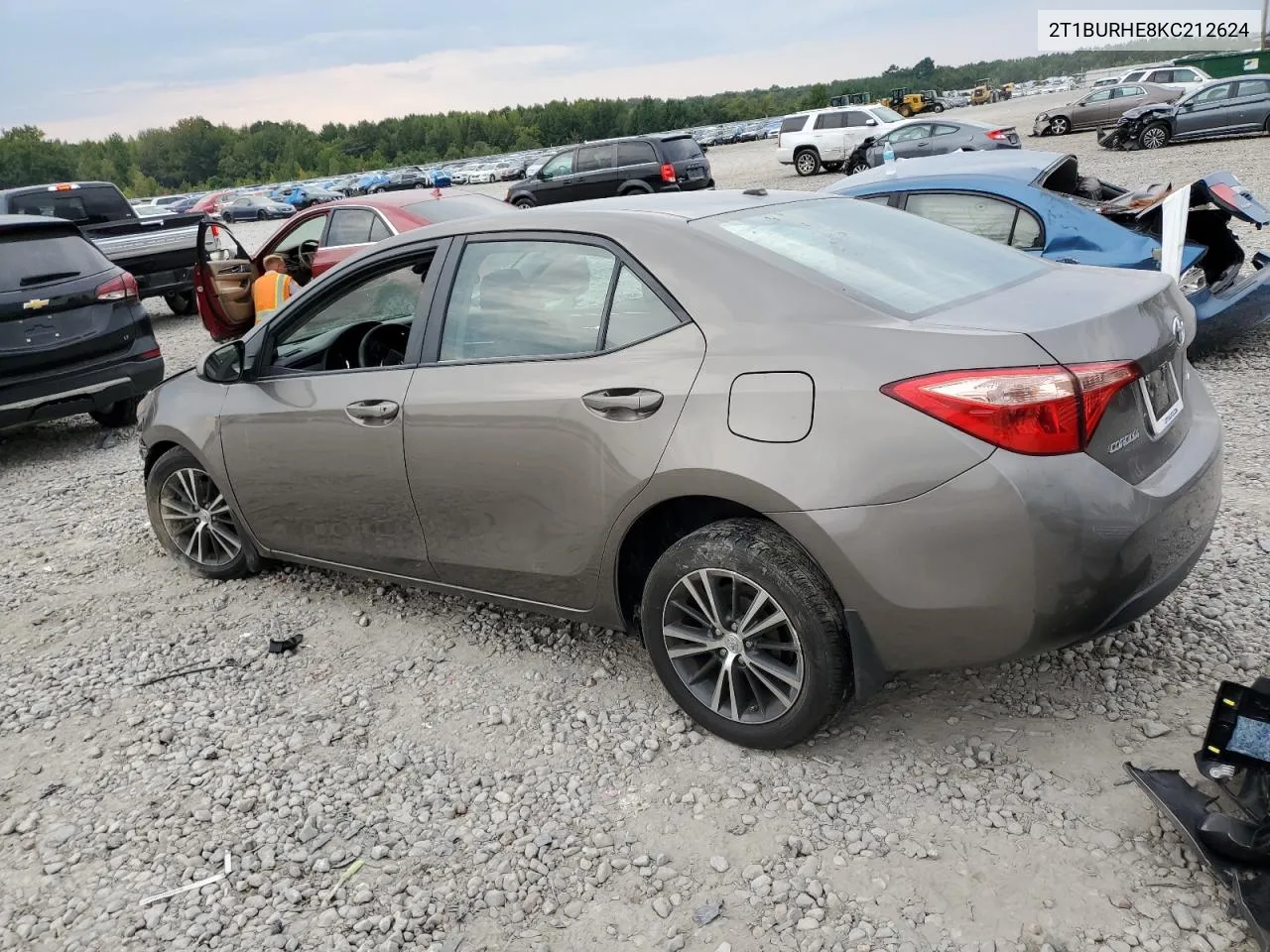 2019 Toyota Corolla L VIN: 2T1BURHE8KC212624 Lot: 72734974