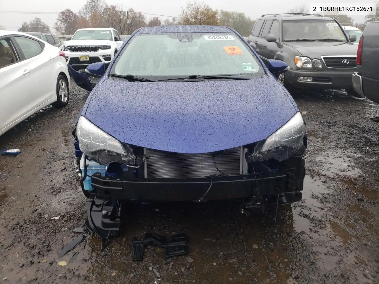 2T1BURHE1KC152671 2019 Toyota Corolla L