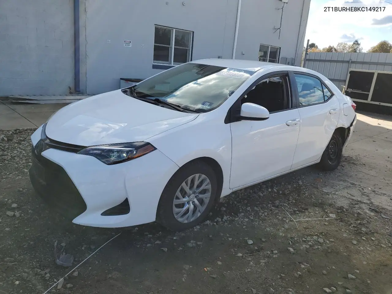 2T1BURHE8KC149217 2019 Toyota Corolla L