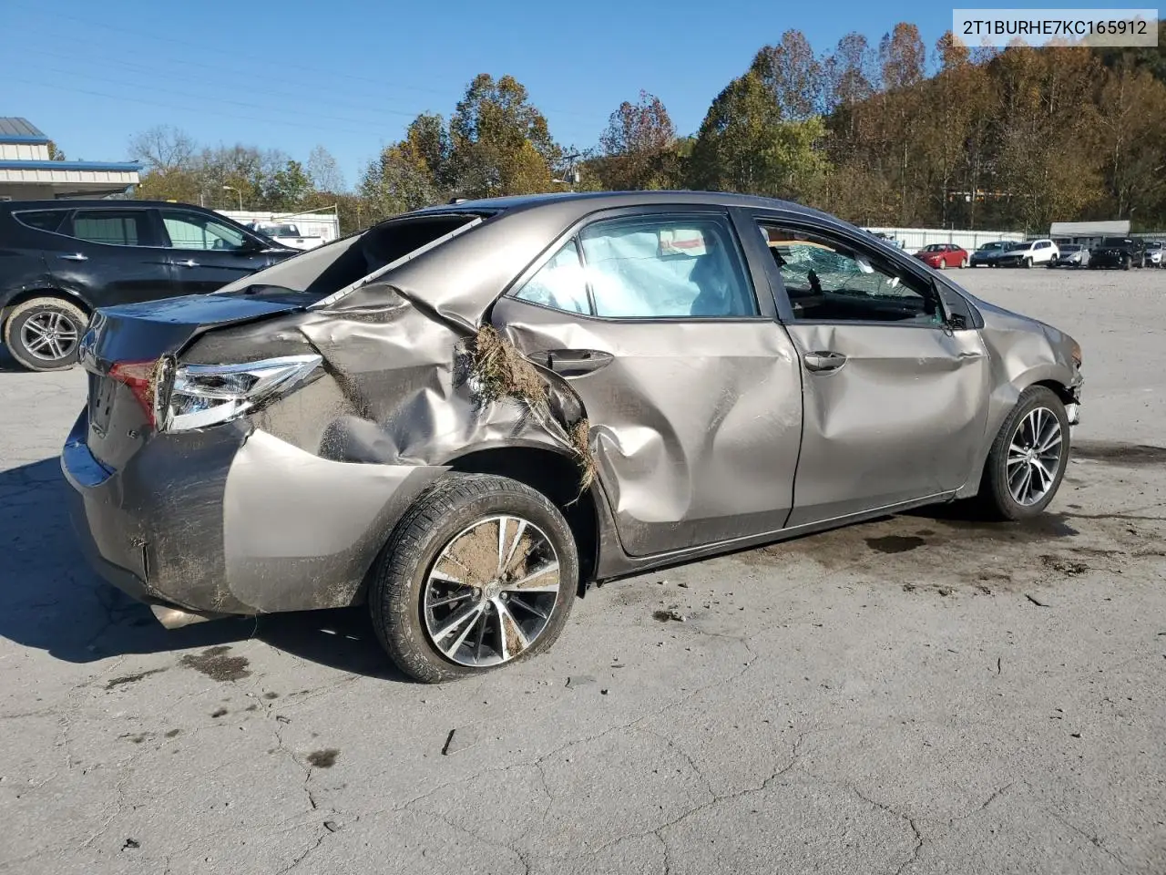 2T1BURHE7KC165912 2019 Toyota Corolla L