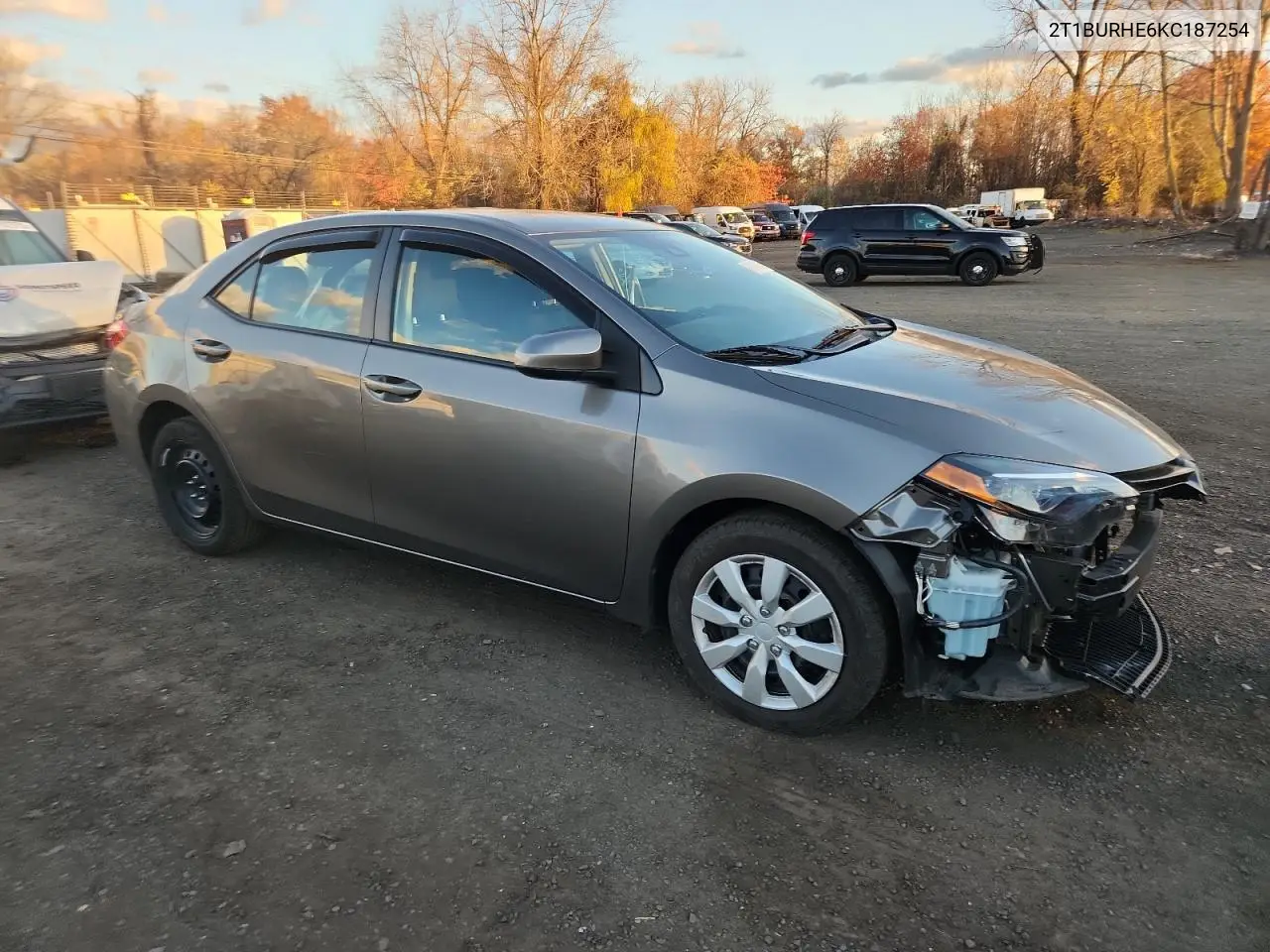 2T1BURHE6KC187254 2019 Toyota Corolla L