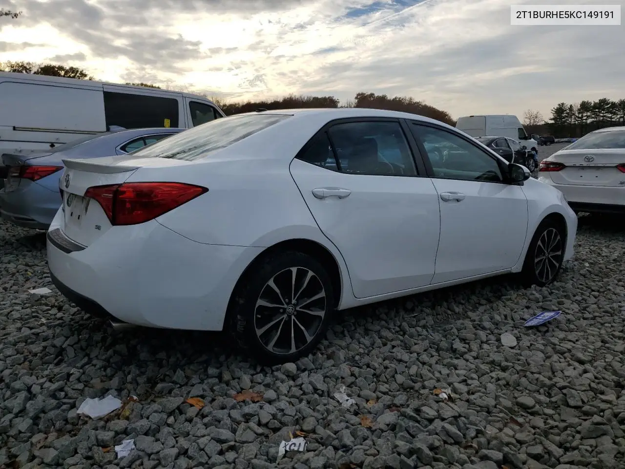 2T1BURHE5KC149191 2019 Toyota Corolla L