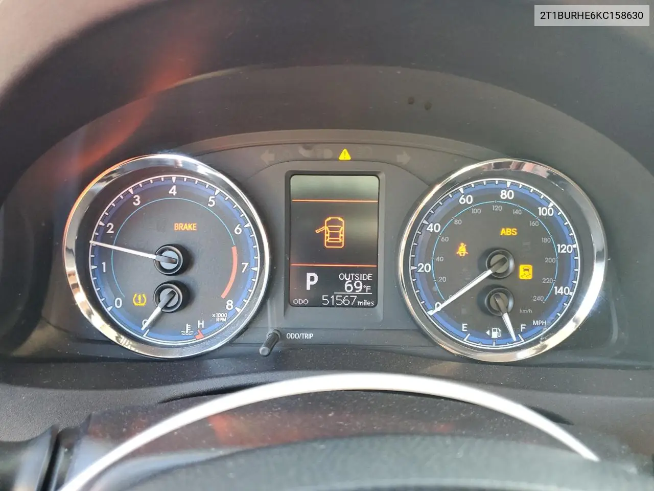 2T1BURHE6KC158630 2019 Toyota Corolla L