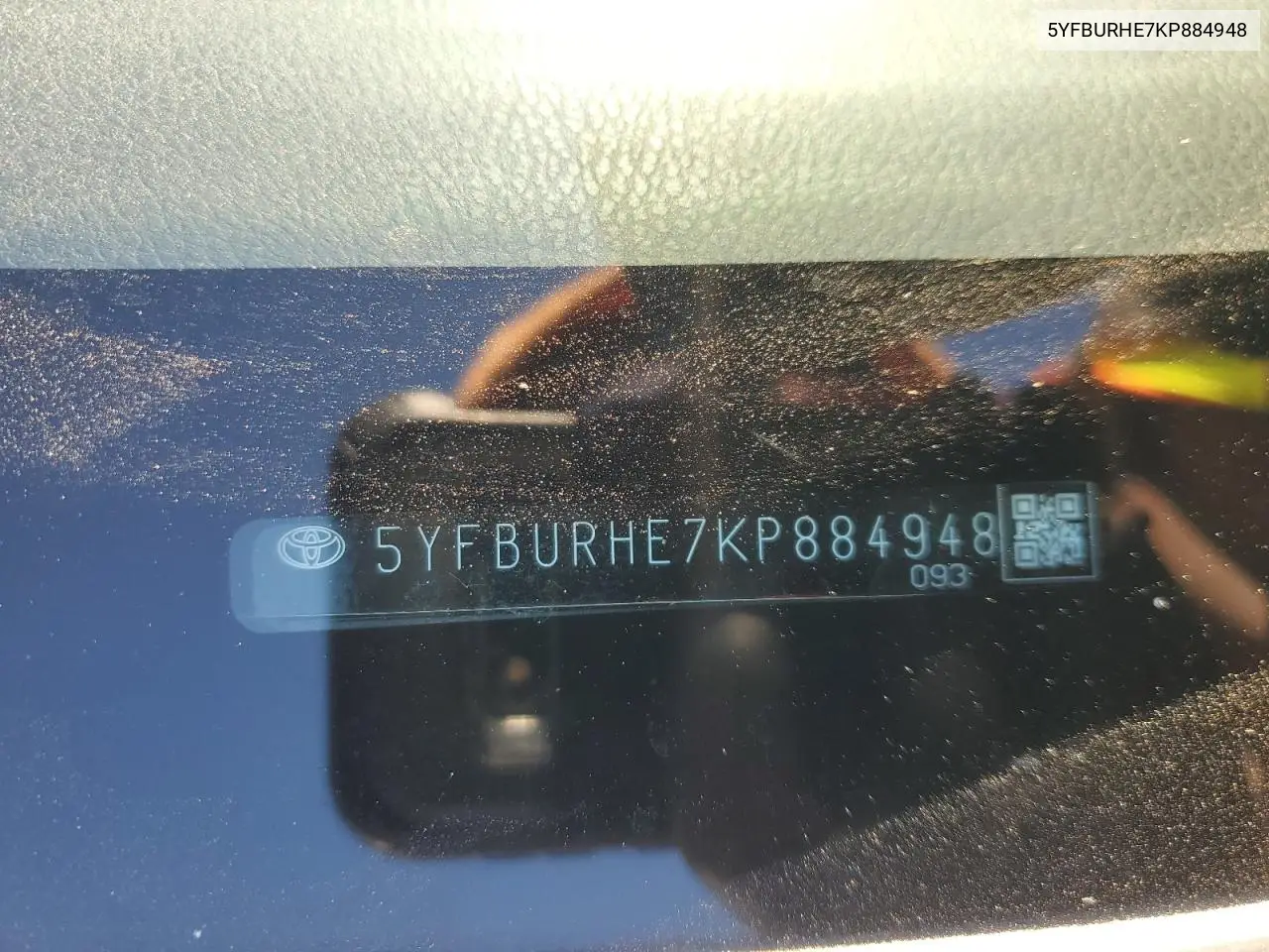 5YFBURHE7KP884948 2019 Toyota Corolla L