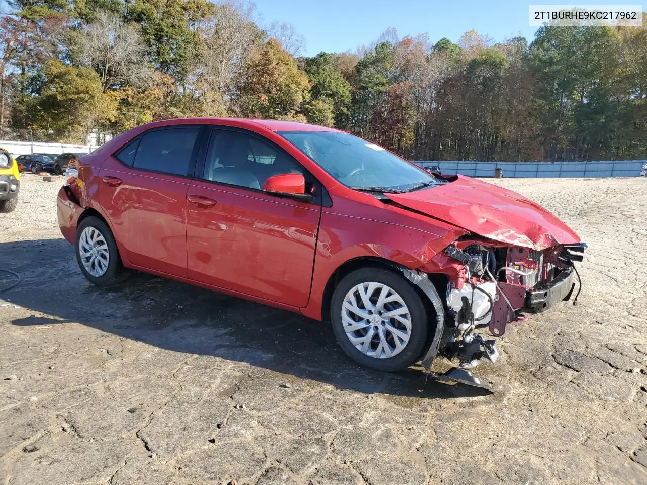 2T1BURHE9KC217962 2019 Toyota Corolla L