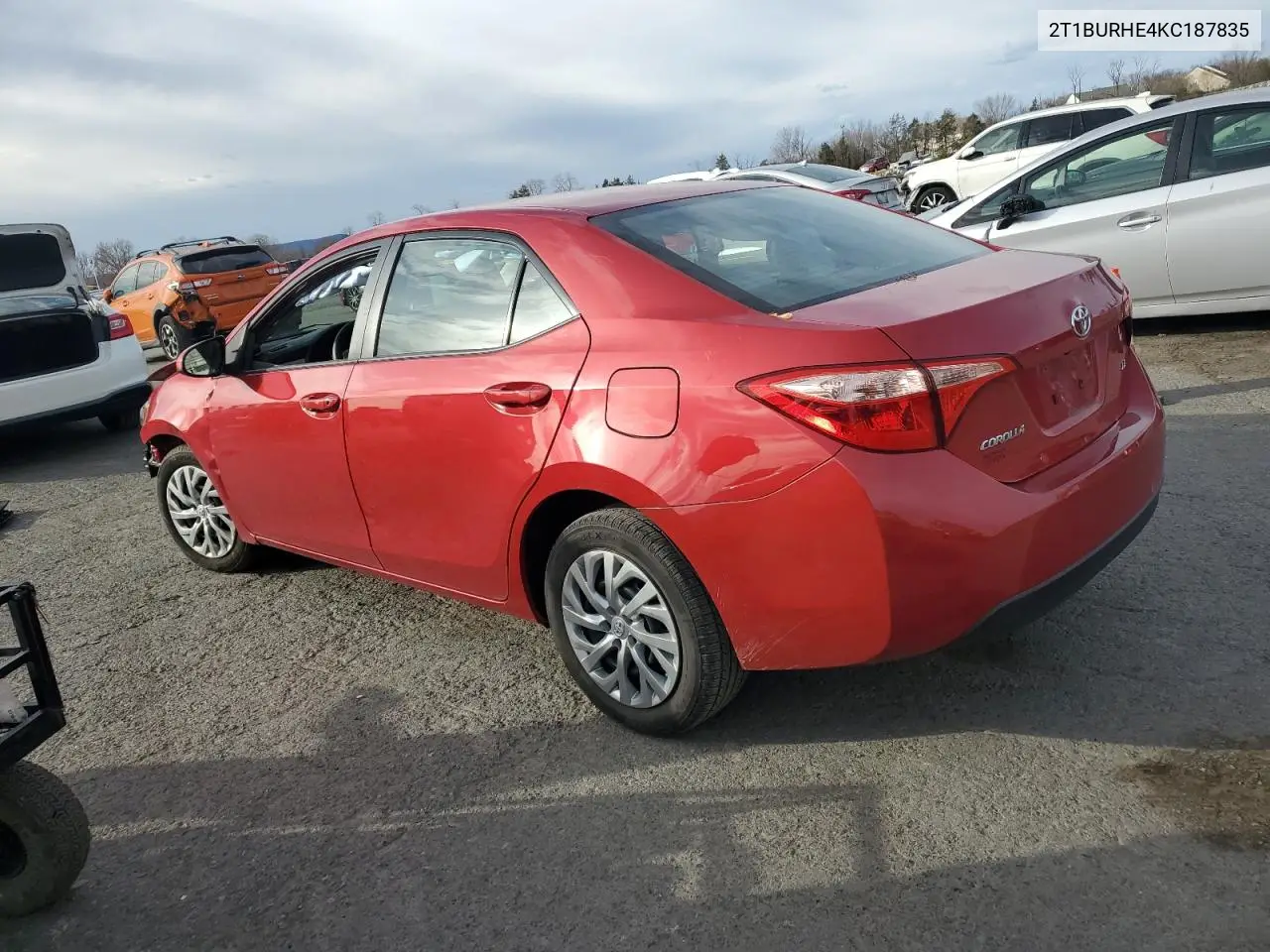 2T1BURHE4KC187835 2019 Toyota Corolla L